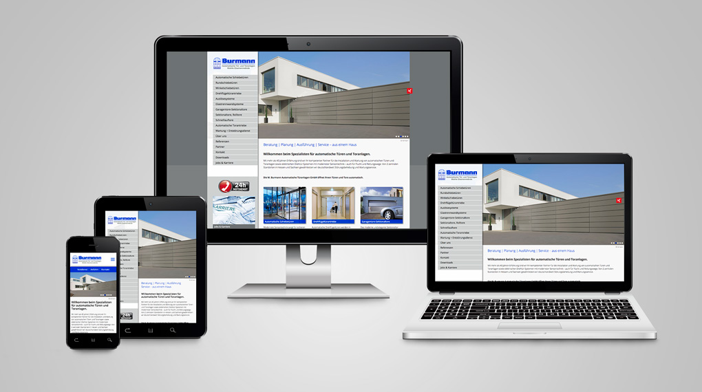 responsive Webdesign Burmann Automatische Türanlagen