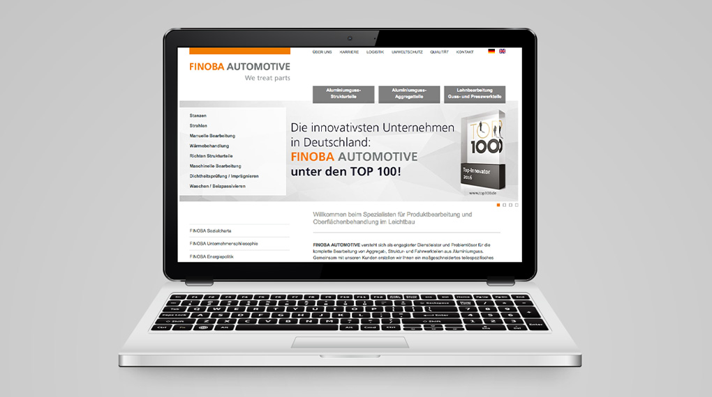 Webdesign für die FINOBA AUTOMOTIVE GmbH