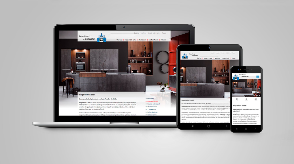 responsive Website für die Persch Küchen GmbH